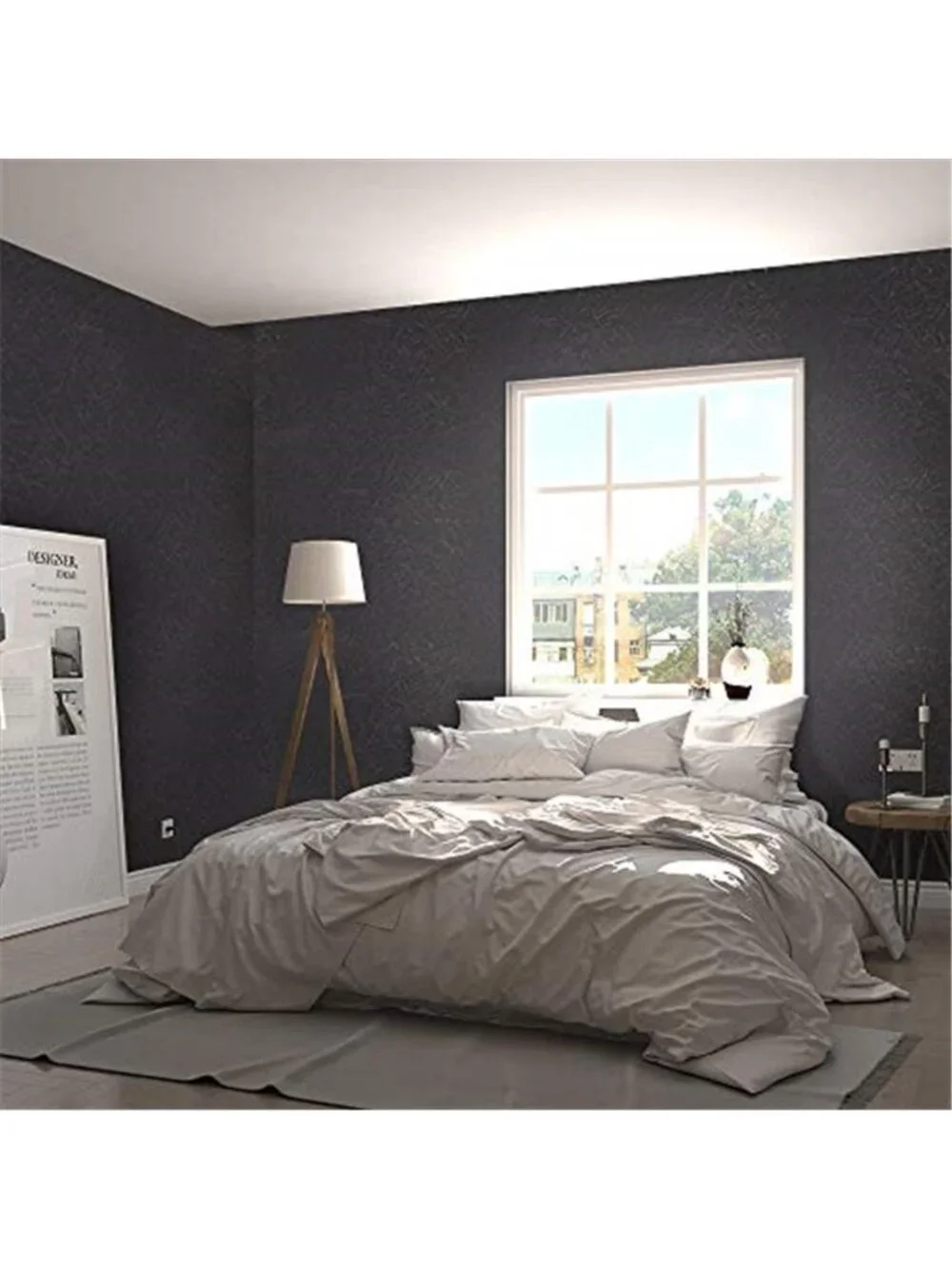black peel stick wallpaper embossed textured waterproof vinyl contact paper cabi